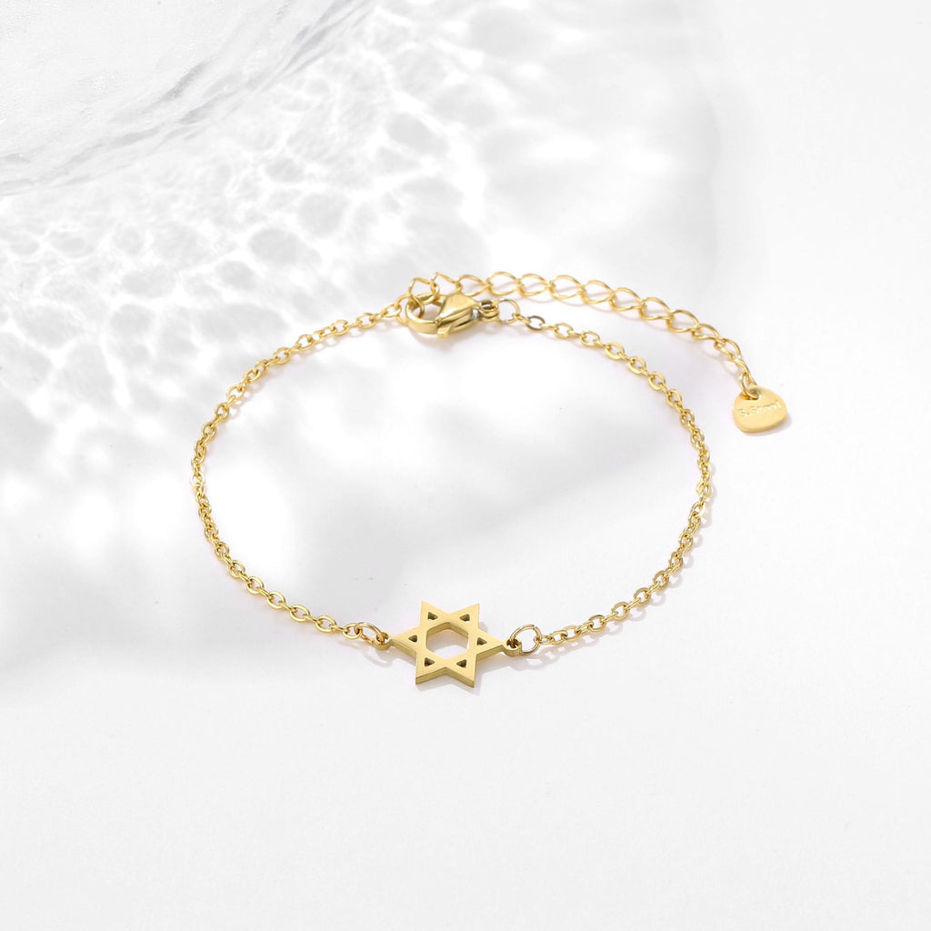 Stainless Steel Six-pointed Star Titanium Bracelet
