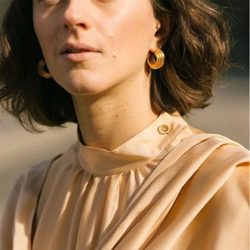 Exaggerated Big Earrings in Titanium Steel Design