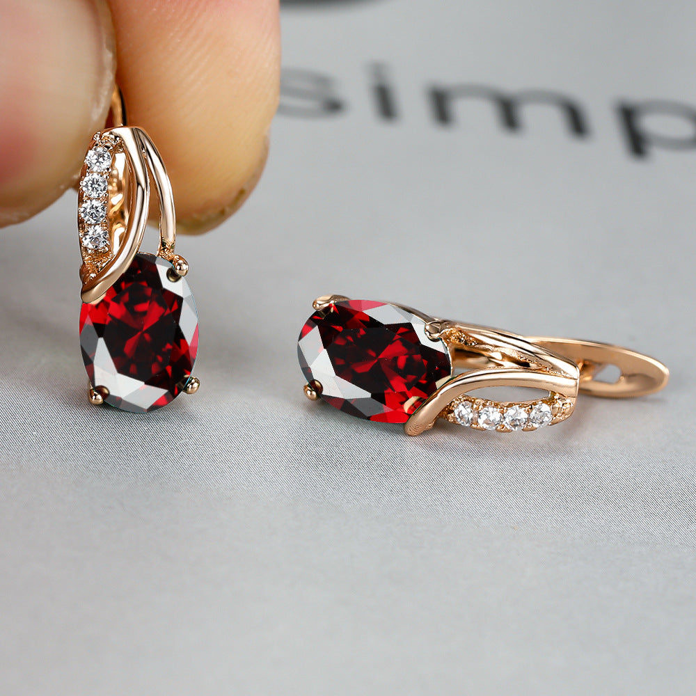 Vintage Oval Cut Zircon Earrings for Bridesmaids