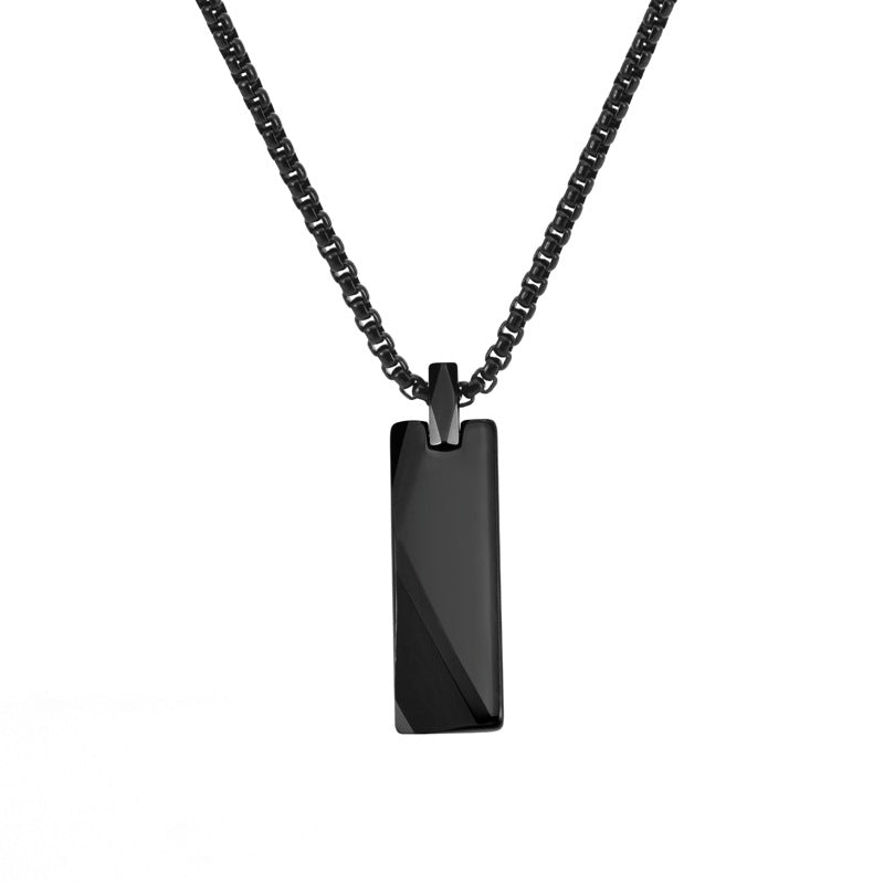 Stylish Tungsten Steel Pendant - Men's Long Necklace