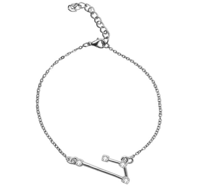 Zodiac Bracelet with Stylish Zircon Pendant