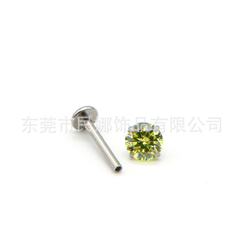 5mm Titanium Steel Earrings with Small Diamonds