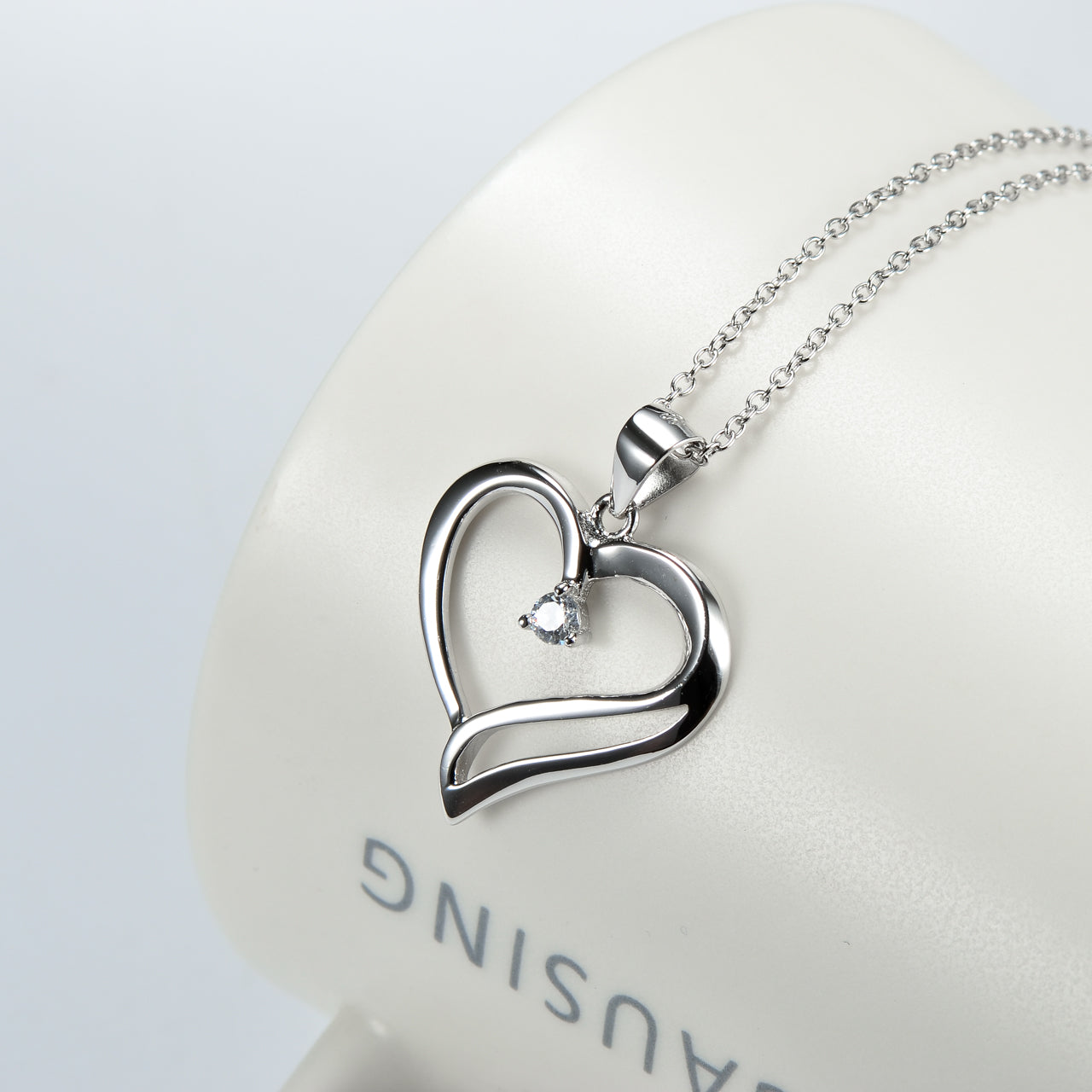 Heart-Shaped Necklace with 925 Sterling Silver Pendant