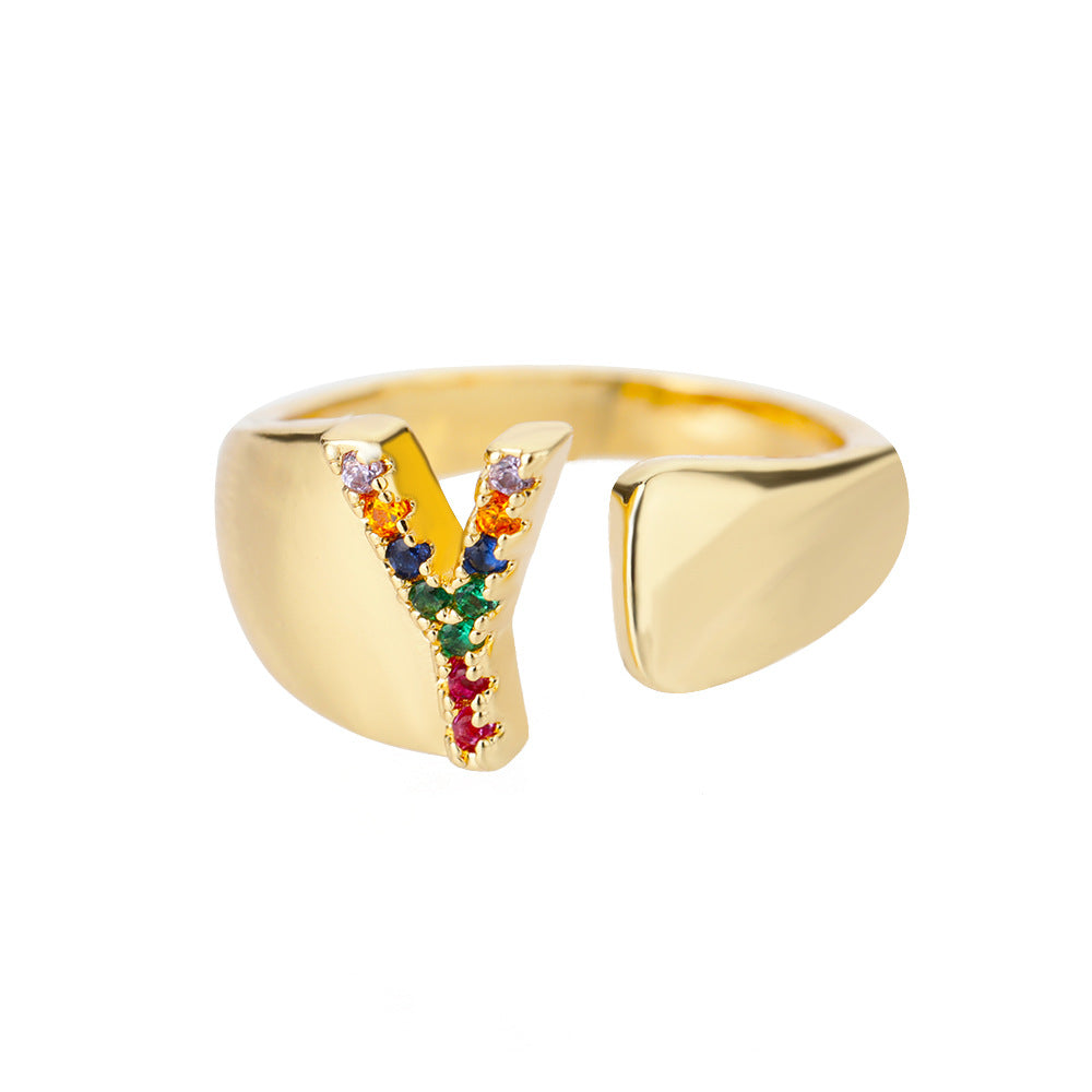 Colorful Zircon Women's Adjustable Vintage Ring Set