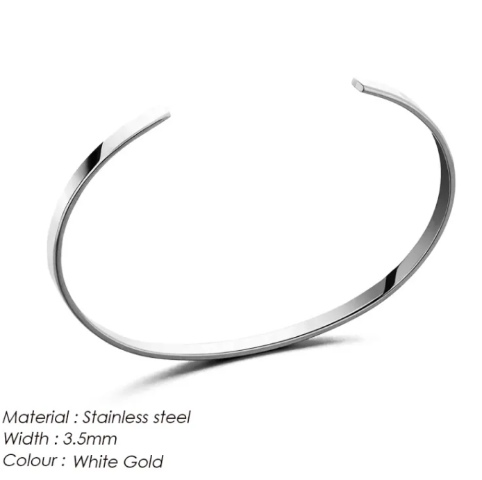 Glossy Open Steel Bracelet