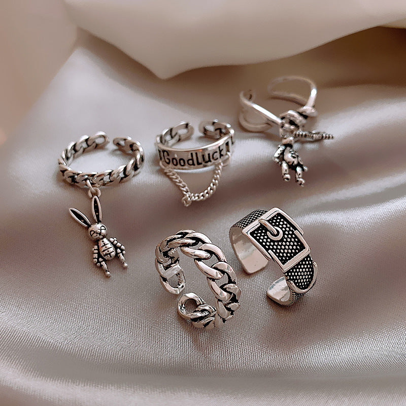 Fashionable Japanese Style Vintage Ring for Couples