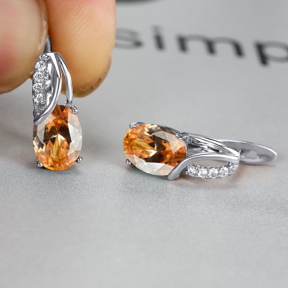 Vintage Oval Cut Zircon Earrings for Bridesmaids