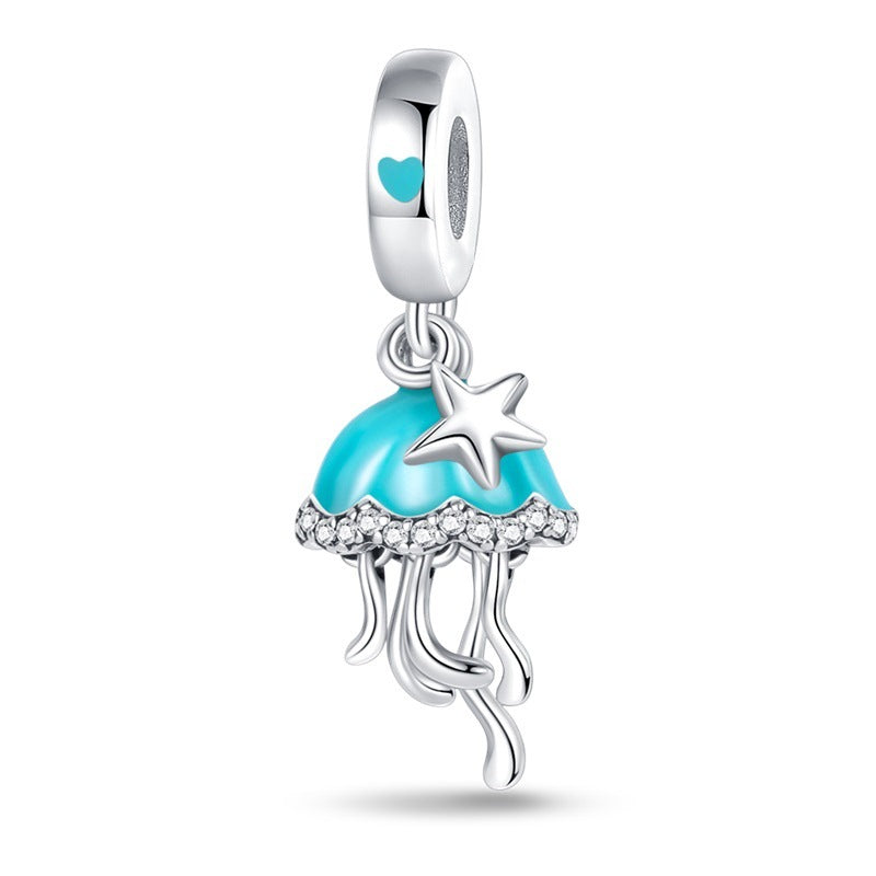 Silver-Plated DIY Ocean-Themed Shell and Crab Charms