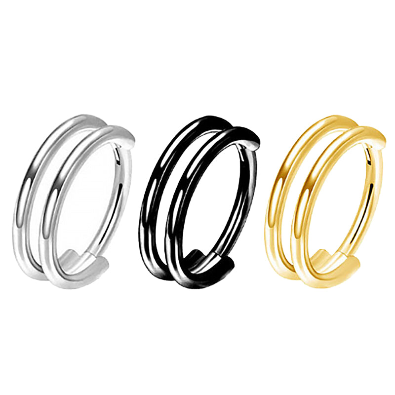 316L Stainless Steel Double Nose Ring and Cartilage Earring