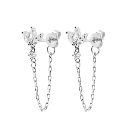 Zircon Butterfly Stud Earrings