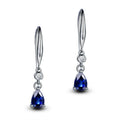 Elegant Platinum-Plated Colorful Faux Sapphire Earrings