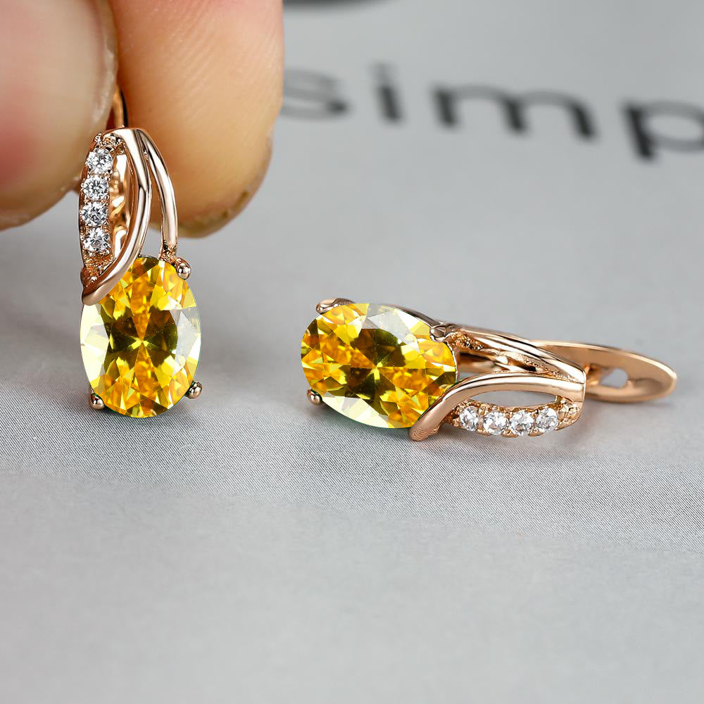 Vintage Oval Cut Zircon Earrings for Bridesmaids