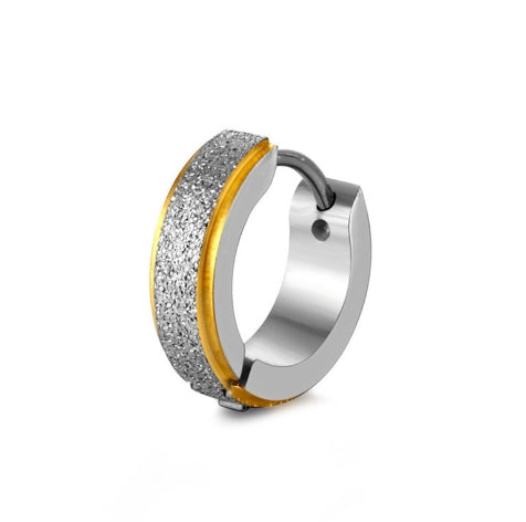 Fashionable Titanium Steel Gold-Plated Matte Earrings