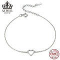 S925 Silver Hollow Heart Bracelet with Platinum Plating
