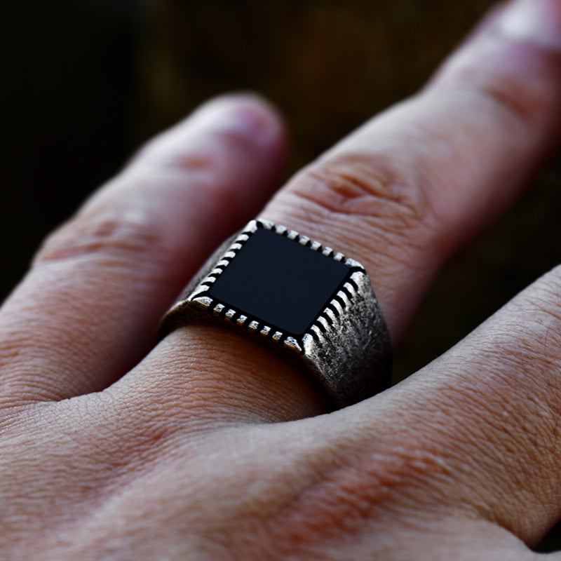 Stainless Steel Vintage Ethnic Style Titanium Ring