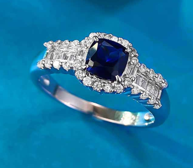 Natural Sapphire Silver Ring