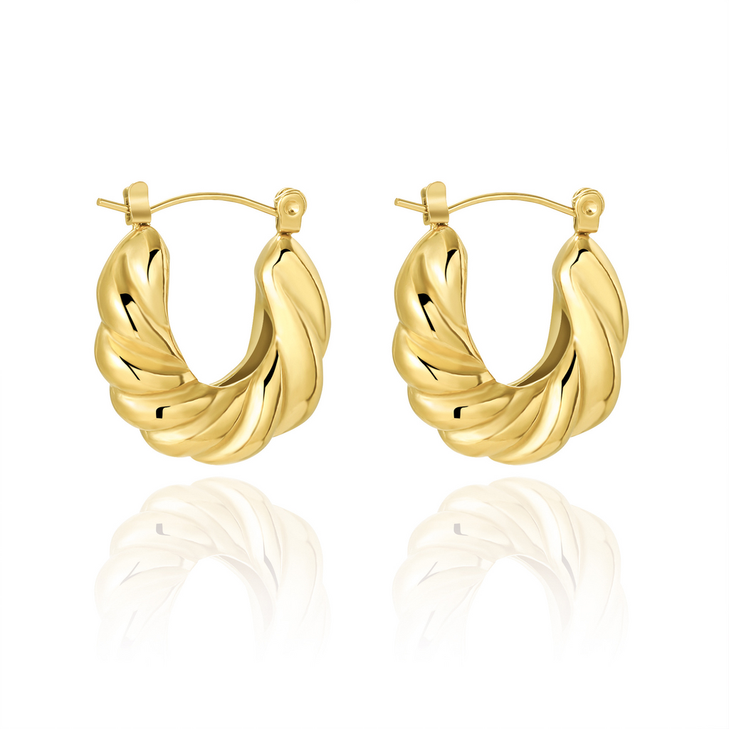 Gold-Plated Crescent Earrings