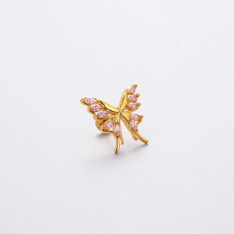 Henson Titanium Steel Butterfly Ear Cuff Earrings