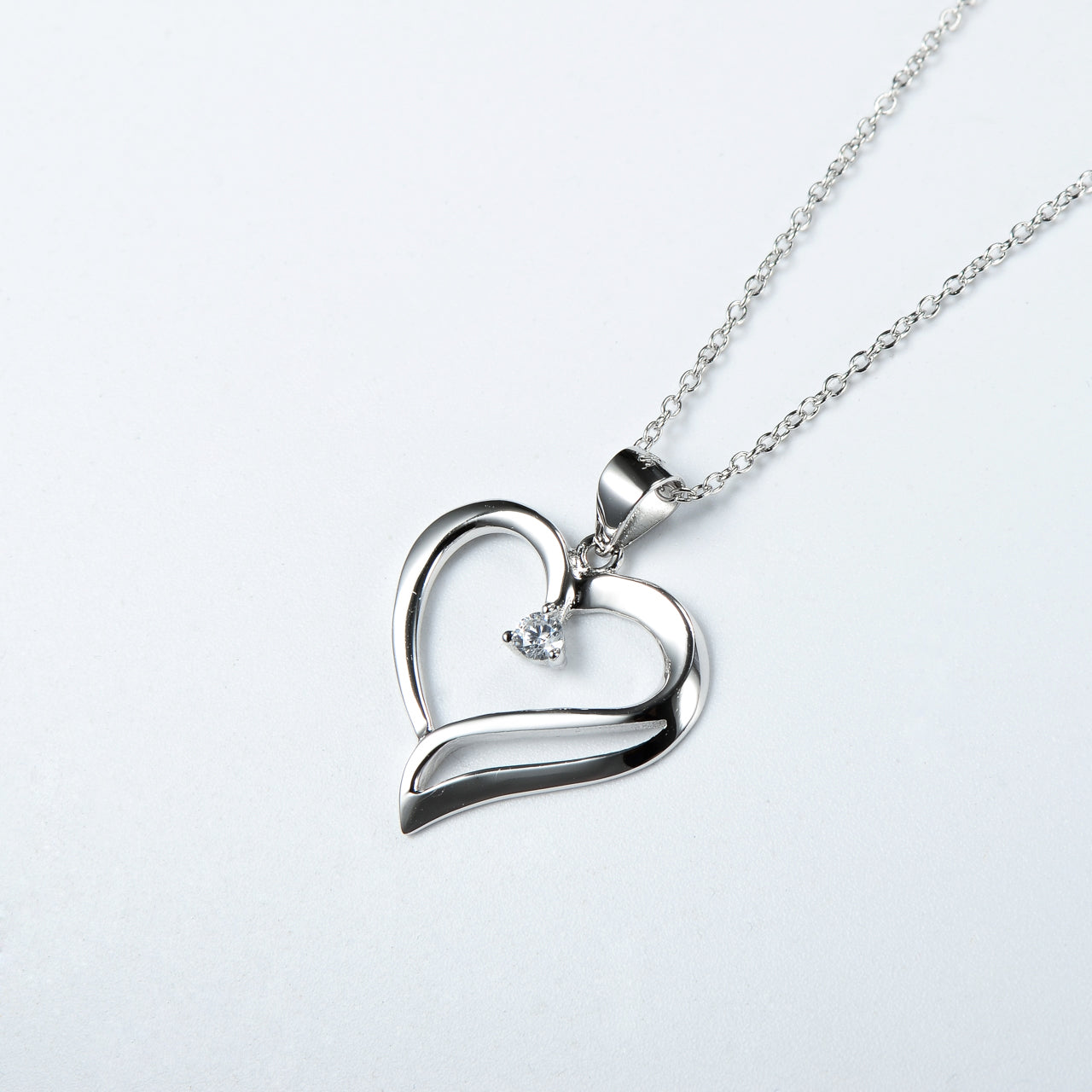 Heart-Shaped Necklace with 925 Sterling Silver Pendant