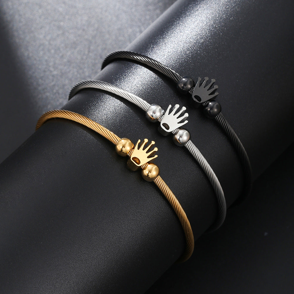 Crown Design Stainless Steel Bracelet