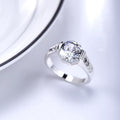 Geometric Zirconia Inlaid Platinum Women's Ring