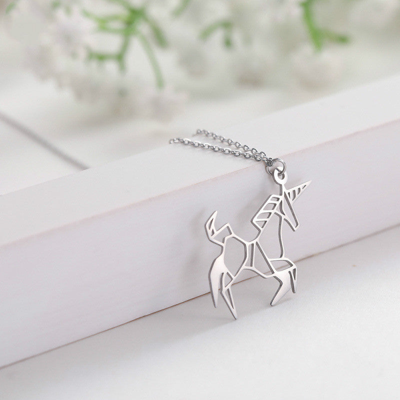 Unicorn Titanium Steel Necklace with Pendant