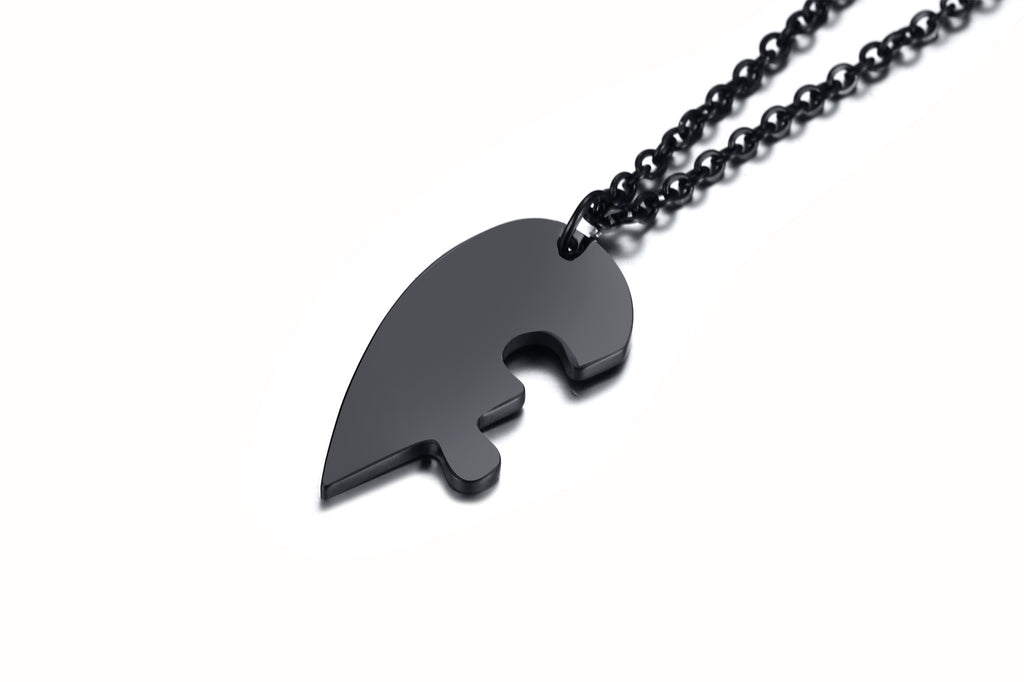 Titanium Steel Heart Friendship Pendant Jewelry Set
