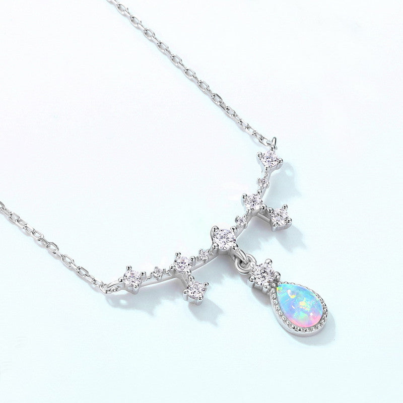 Elven Tears Moonstone Necklace with Silver Pendant