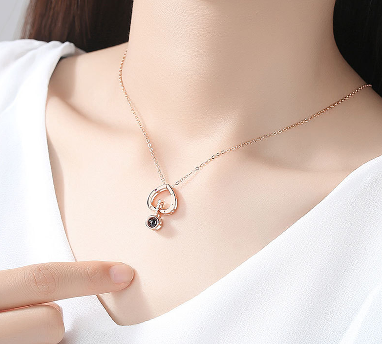 S925 Silver Pendant Necklace in 100 Languages