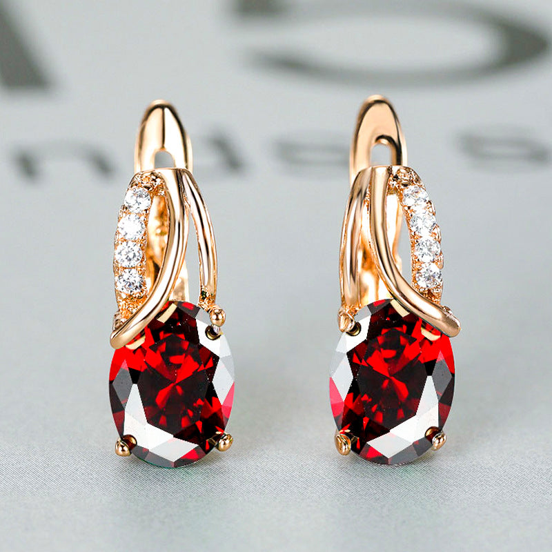 Vintage Oval Cut Zircon Earrings for Bridesmaids
