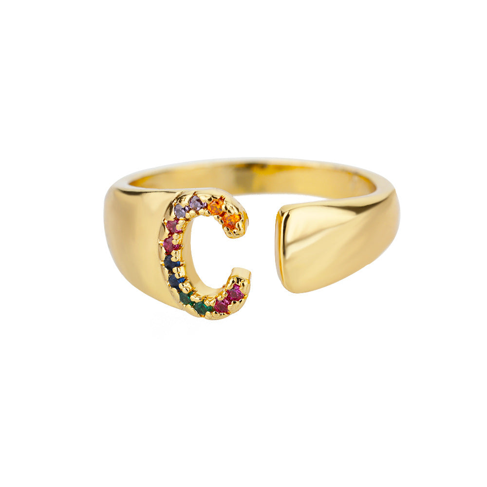 Colorful Zircon Women's Adjustable Vintage Ring Set