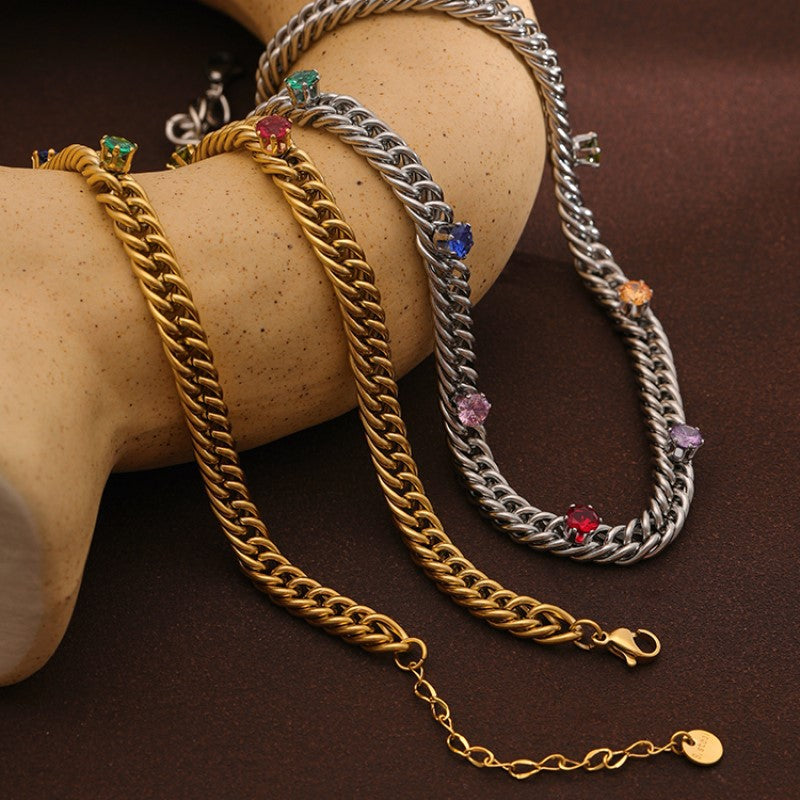 Colorful Zircon Designer Necklace