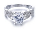 Platinum-Plated Fashion Zircon Ring