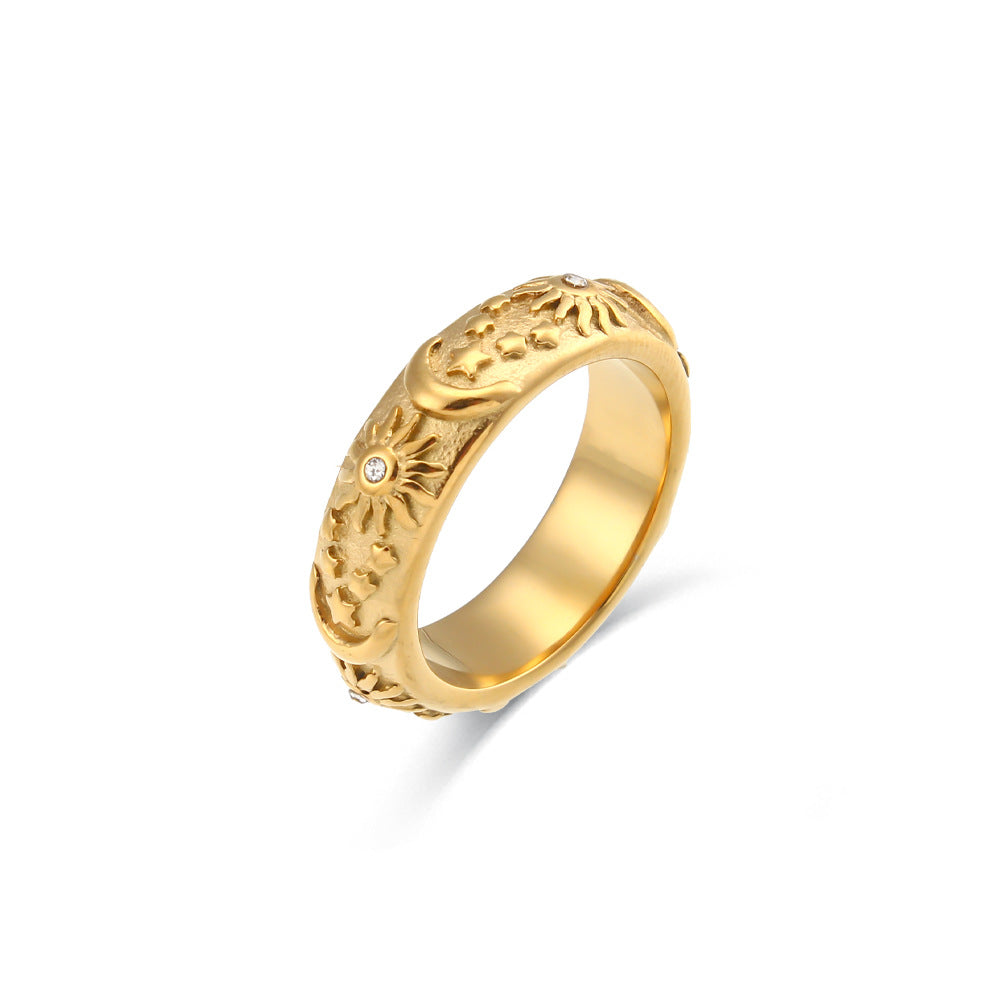 Elegant Retro Stainless Steel Bracelet Ring Ornament