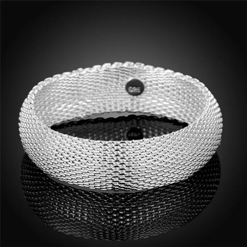 Korean Style Silver Bracelet - 925 Silver Fashion Bangle
