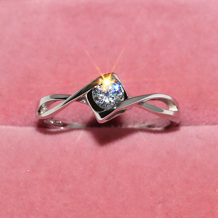 Heart-Shaped Hollow Eight Hearts Eight Arrows Platinum Ring