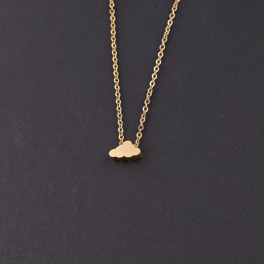 RUMNVNTY Mirror Titanium Cloud Pendant Necklace