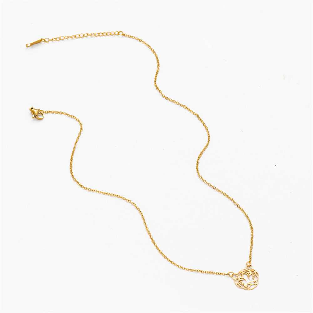 Stainless Steel Titanium Star Hollow Pendant Necklace