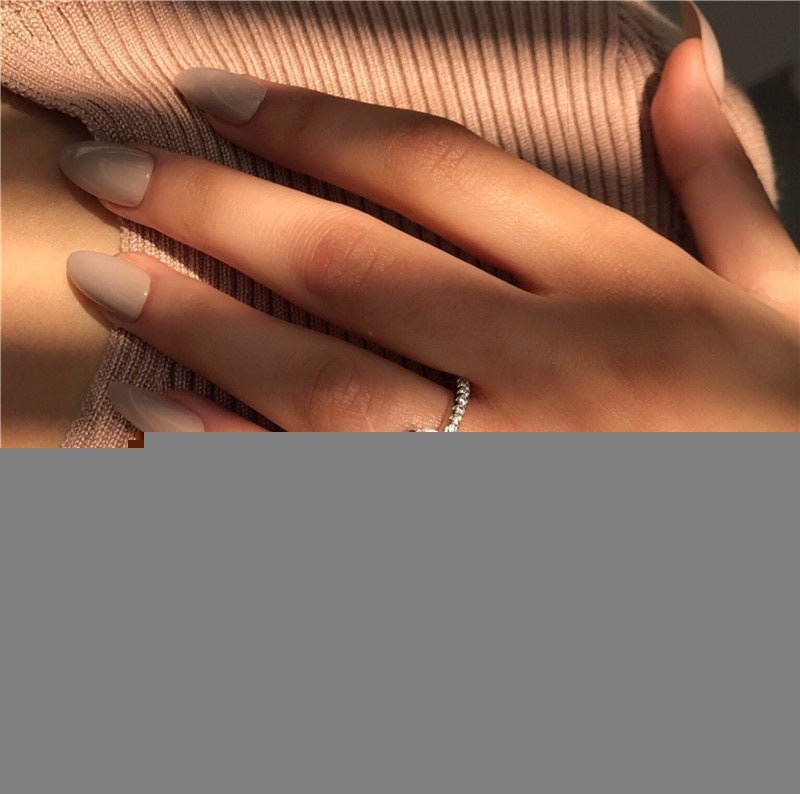 Platinum-Plated Oval Zirconia Ring