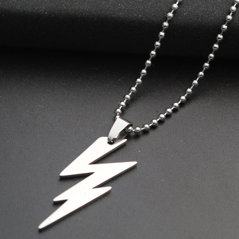 Punk Style Lightning Necklace with Stainless Steel Pendant
