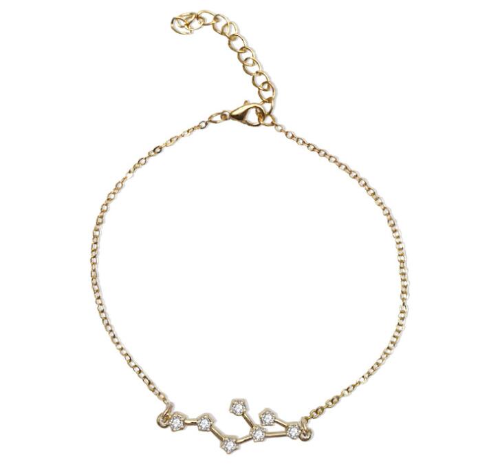 Zodiac Bracelet with Stylish Zircon Pendant