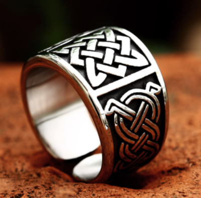 Nordic Retro Viking Celtic Knot Titanium Ring