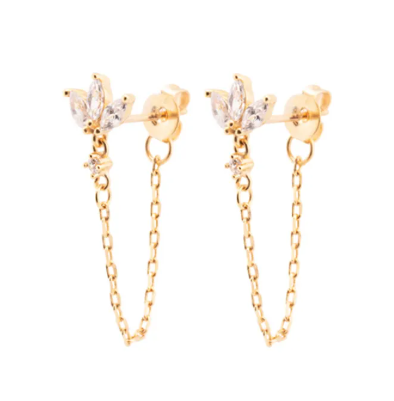 Zircon Butterfly Stud Earrings