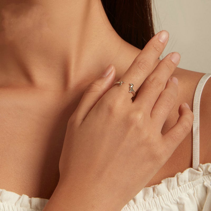 Simple Sterling Silver Dachshund Ring