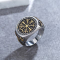Scandinavian Viking Axe Totem Titanium Ring for Men