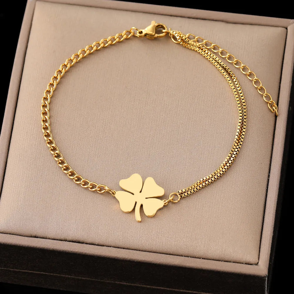Love Clover Titanium Steel Bracelet